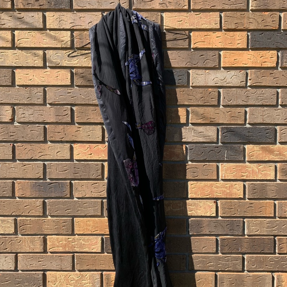 Velvet and silk scarf